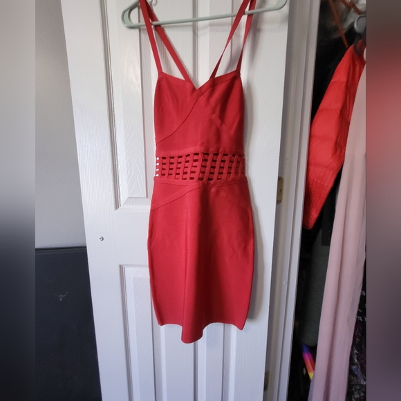 BEBE red bodycon mini dress size small - Picture 4 of 8